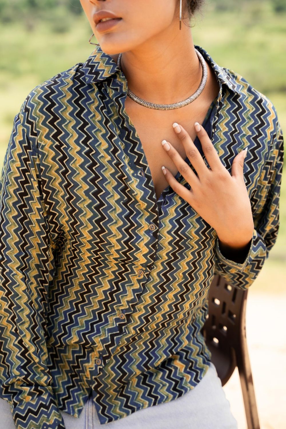 Ajrakh Modal Silk Shirts
