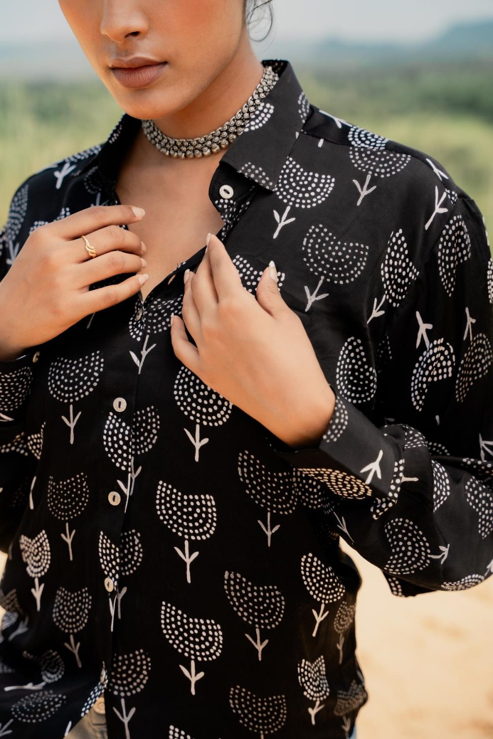 Ajrakh Modal Silk Shirts